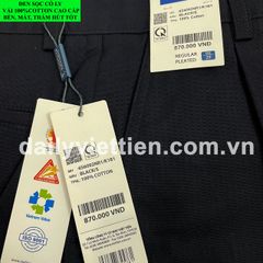Quần Kaki Đen Sọc Có Ly Việt Tiến số 908