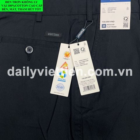 Quần Kaki Đen Việt Tiến không ly số 871