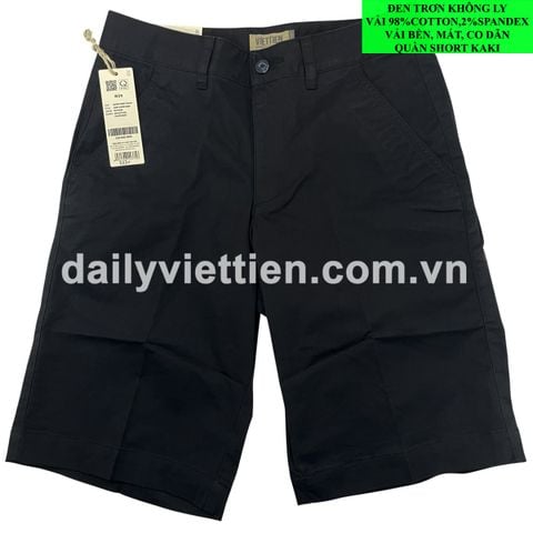Quần Short Việt Tiến Kaki Đen Không Ly số 955