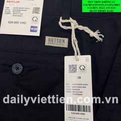 Quần Short Việt Tiến Kaki Đen Không Ly số 955