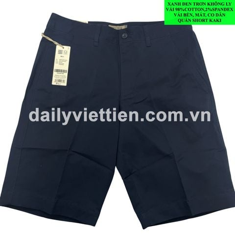Quần Short Việt Tiến Kaki Xanh Đen Không Ly số 956