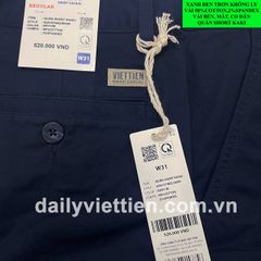 Quần Short Việt Tiến Kaki Xanh Đen Không Ly số 956