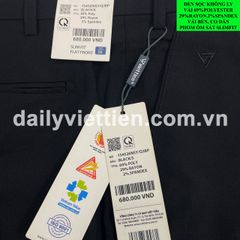 Quần tây Đen Sọc Slim Fit Không ly Việt Tiến số 931