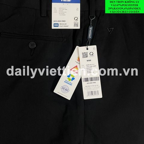 Quần tây Đen Việt Tiến không ly số 865