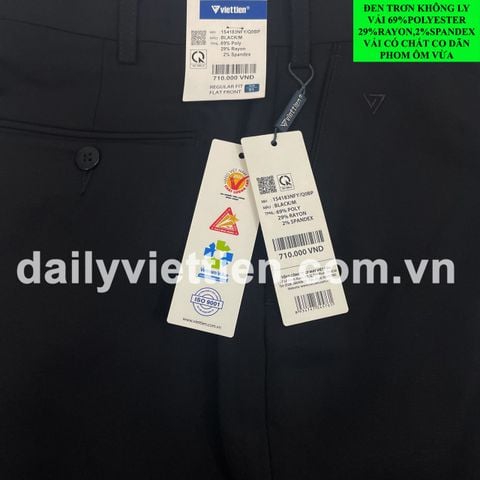 Quần tây Đen Việt Tiến không ly số 896
