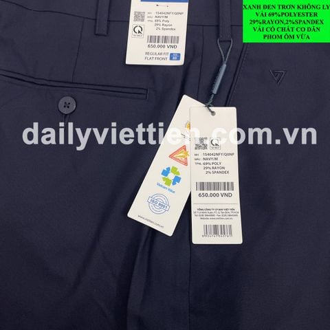 Quần tây Xanh Đen Việt Tiến không ly số 881