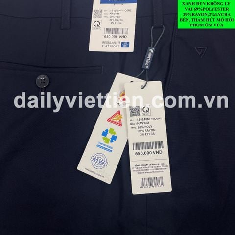 Quần tây Xanh Đen Việt Tiến không ly số 891