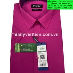 Sơ mi Hồng Tối Việt Tiến Phom Siêu Ôm số 1976