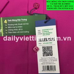 Sơ mi Hồng Tối Việt Tiến Phom Siêu Ôm số 1976