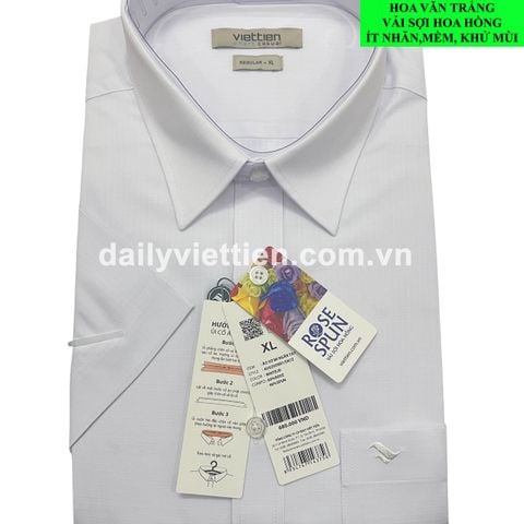 Sơ mi Trắng vải Hoa Hồng Việt Tiến lai ngang số 2005