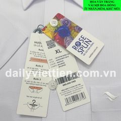 Sơ mi Trắng vải Hoa Hồng Việt Tiến lai ngang số 2005