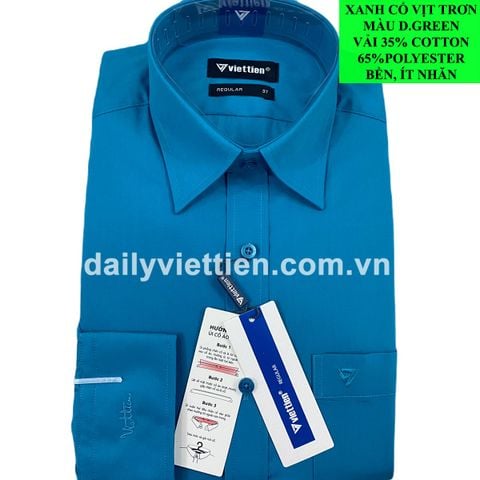Sơ mi Xanh Cổ Vịt Việt Tiến Dài 465K số 2035