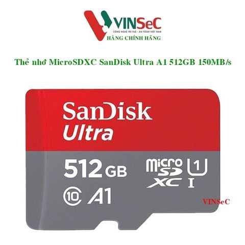  Thẻ nhớ MicroSDXC SanDisk Ultra A1 512GB 150MB/s ( SDSQUAC-512G-GN6MN ) - Hàng Chính Hãng 