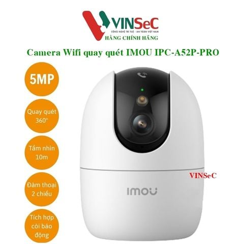  Camera Wifi quay quét Imou IPC-A52P-Pro 5MP, Đàm thoại 2 chiều, Wifi 6, Đèn & Còi -  Tích hợp nút gọi 1 chạm - Hàng Chính Hãng 