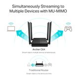  Bộ phát wifi TP-Link Archer C64 Router WiFi AC1200 Gigabit MU-MIMO - Hàng Chính Hãng 