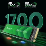  Ổ cứng SSD Orico PCIe Gen3x4 M2 NVMe D10-128GB-GR-BP - Hàng Chính Hãng 