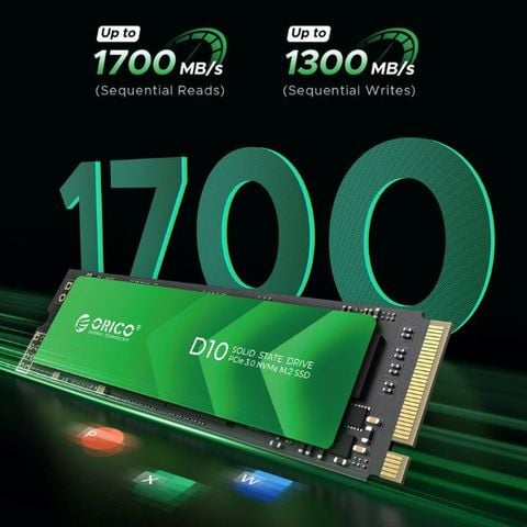 Ổ cứng SSD Orico PCIe Gen3x4 M2 NVMe D10-128GB-GR-BP - Hàng Chính Hãng