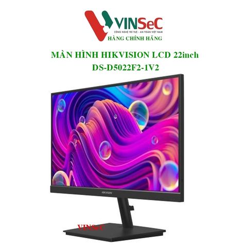 Màn hình HIKVISION LCD 22inch, tấm nền VA - FHD, 100Hz, Full Viền, HDMI, VGA ( DS-D5022F2-1V2 ) - Hàng Chính Hãng