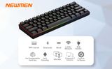  Bàn phím Cơ Newmen GM610 Grey Dual Mode (61 Key, RGB Led, Hotswap, BT5.0) Hàng Chính Hãng 