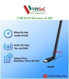  USB Wi-Fi Mercusys MU6H Băng Tần Kép Độ Lợi Cao AC650 - Hàng Chính Hãng 