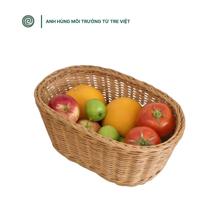  Khay tre đan oval đa năng đựng đồ | Oval Bamboo Multi-Purpose Tray 