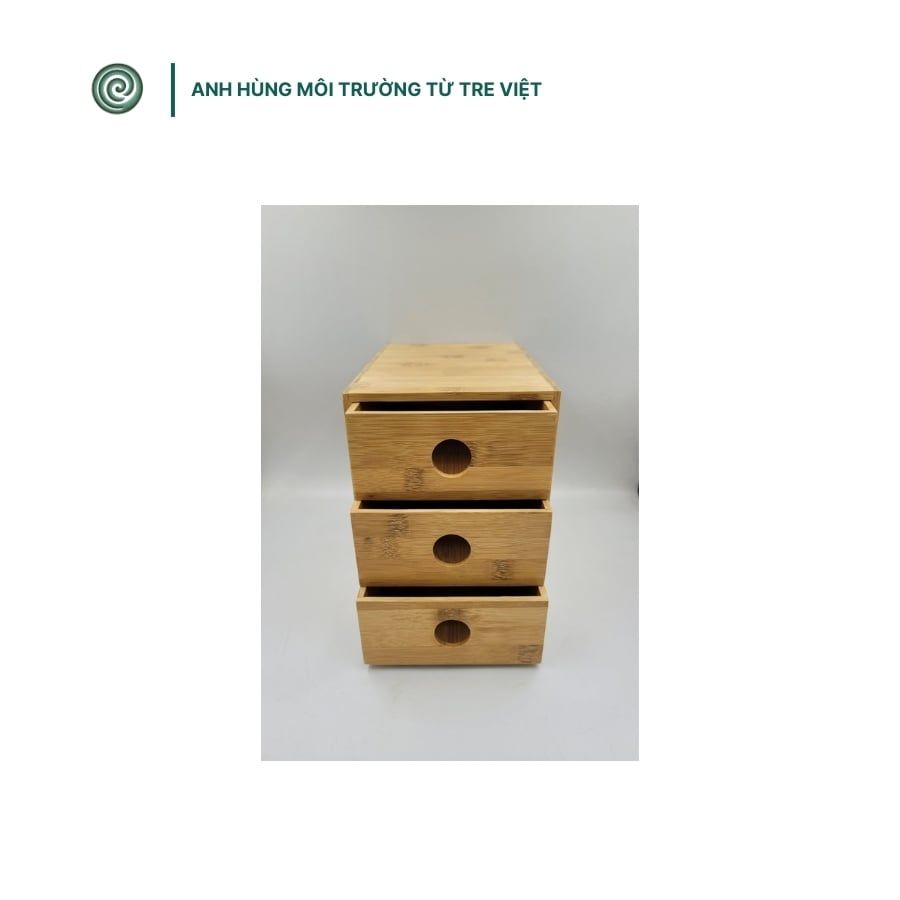  Hộp đựng đồ đa ngăn bằng tre | Mini Bamboo Desk Drawer Organizer 