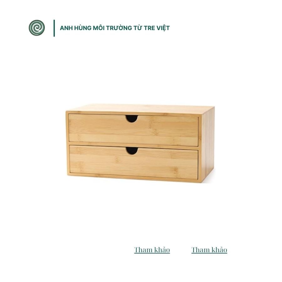  Hộp đựng đồ đa ngăn bằng tre | Mini Bamboo Desk Drawer Organizer 