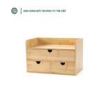  Hộp đựng đồ đa ngăn bằng tre | Mini Bamboo Desk Drawer Organizer 