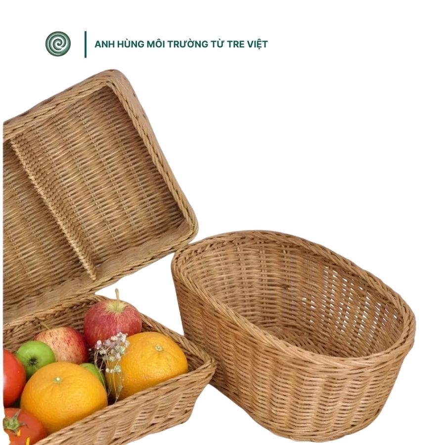  Khay tre đan oval đa năng đựng đồ | Oval Bamboo Multi-Purpose Tray 