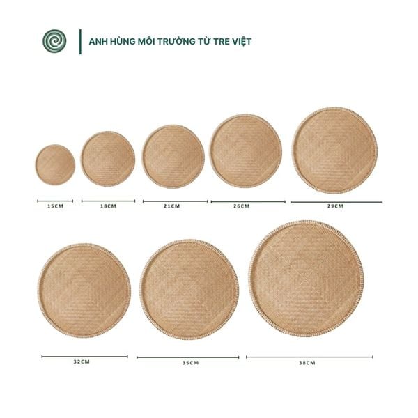  Mẹt tre decor, đựng đồ ăn, trái cây | Bamboo Serving & Decorative Tray 