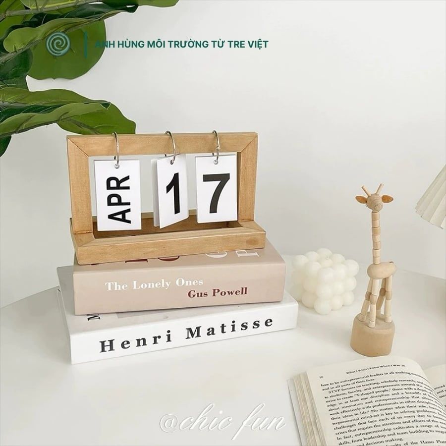  Lịch để bàn bằng tre | Bamboo Calendar 