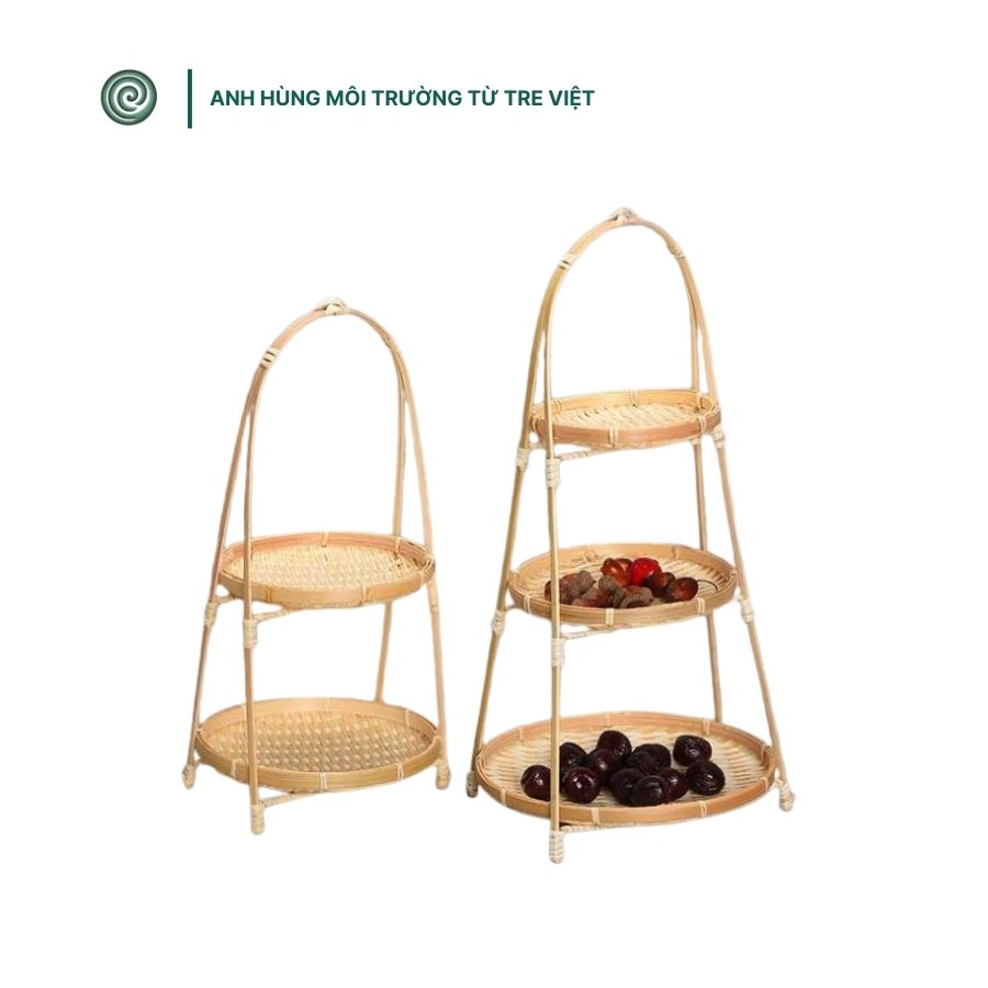  Mẹt tre nhiều tầng trang trí bánh, decor | Bamboo Fruit and Snack Stand 