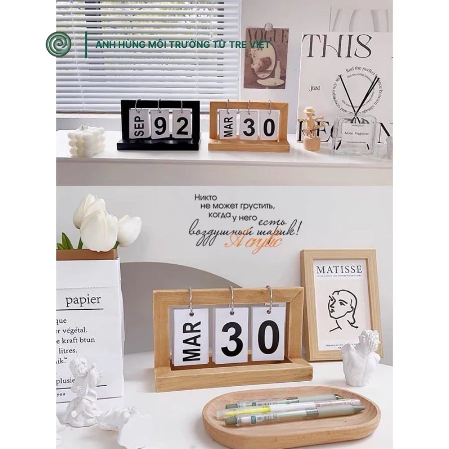  Lịch để bàn bằng tre | Bamboo Calendar 