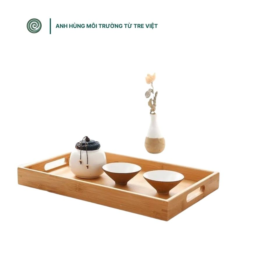  Khay tre có tay cầm | Bamboo Serving Tray with Handles 