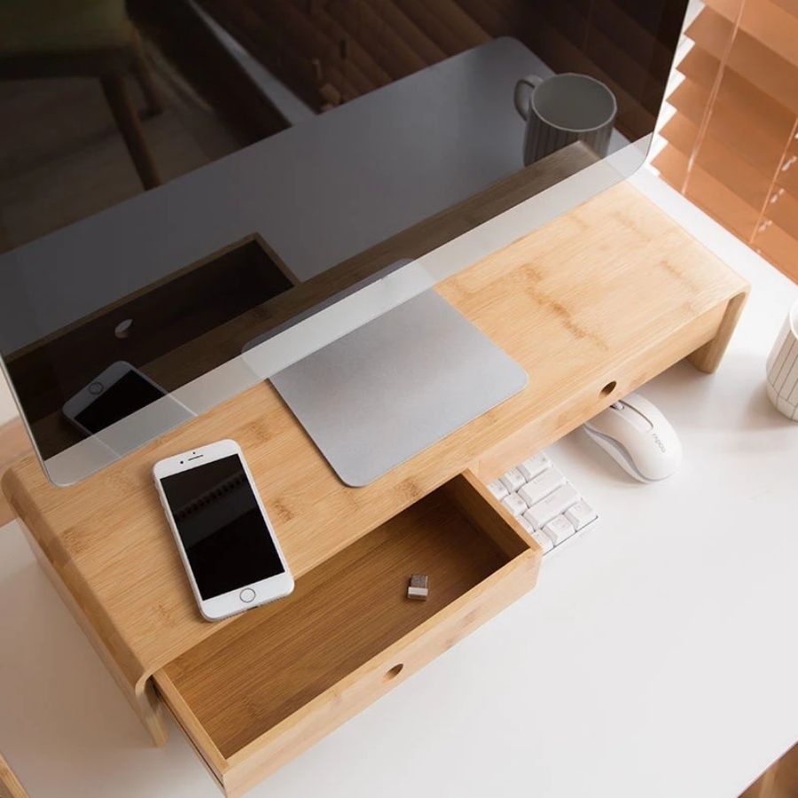  Kệ bằng tre để màn hình máy tính | Computer Monitor Bamboo Shelf 