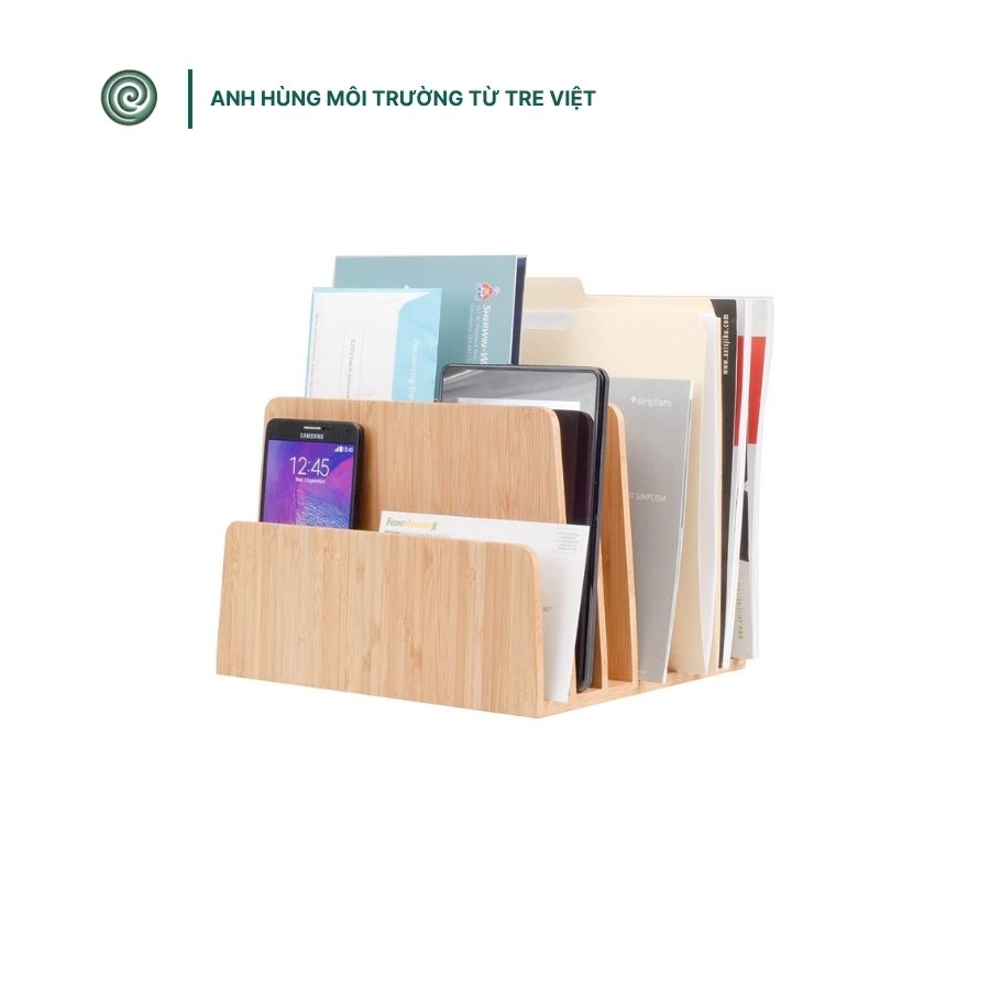  Kệ tre để hồ sơ | Bamboo File Organizer 