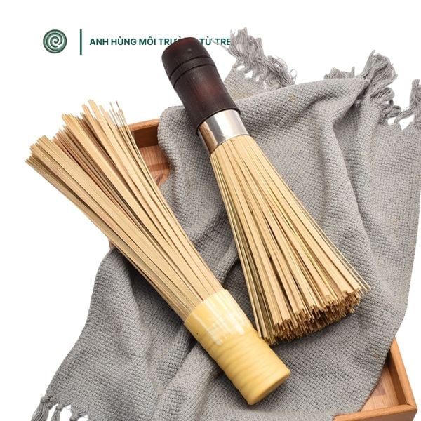  Cọ rửa nồi, chảo bằng tre | Bamboo Pot Scrubber 