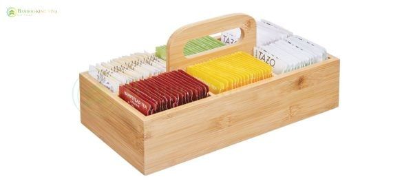  KHAY TRE 6 NGĂN- TIỆN DỤNG ĐA NĂNG CÓ TAY CẦM 