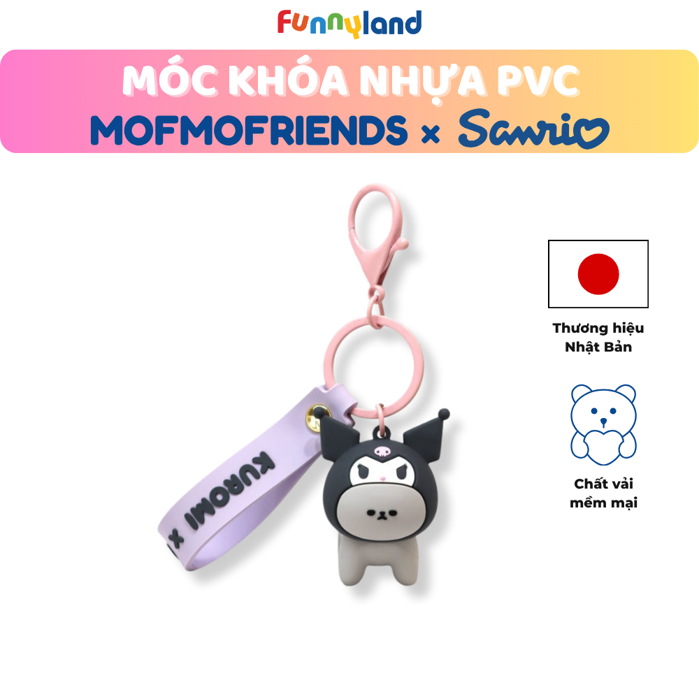 Chú Mèo British Shorthair đội nón Kuromi - Móc Khóa Nhựa PVC