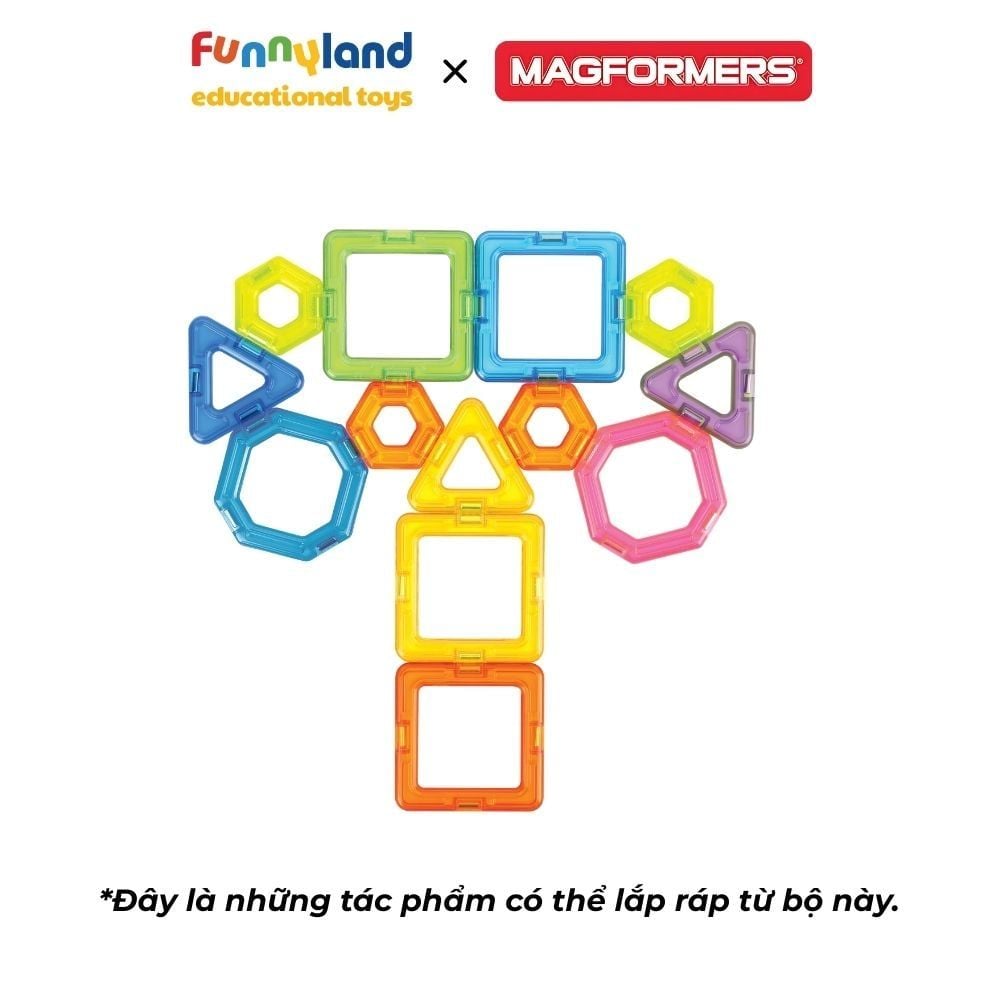 Đồ chơi xếp hình nam châm Hàn Quốc Magformers Bộ thử thách 14 mảnh