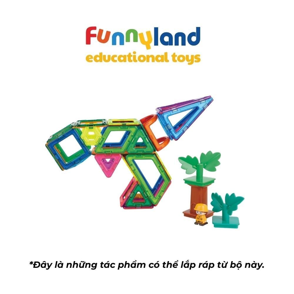 Đồ chơi xếp hình nam châm Hàn Quốc Magformers Công viên khủng long 40 mảnh