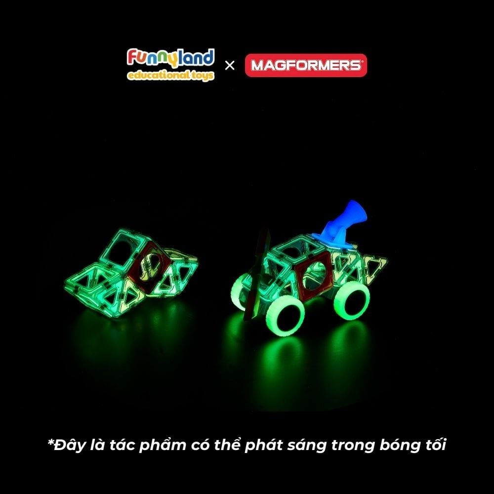 Đồ chơi xếp hình nam châm Hàn Quốc Magformers Bánh xe phát sáng 22 mảnh