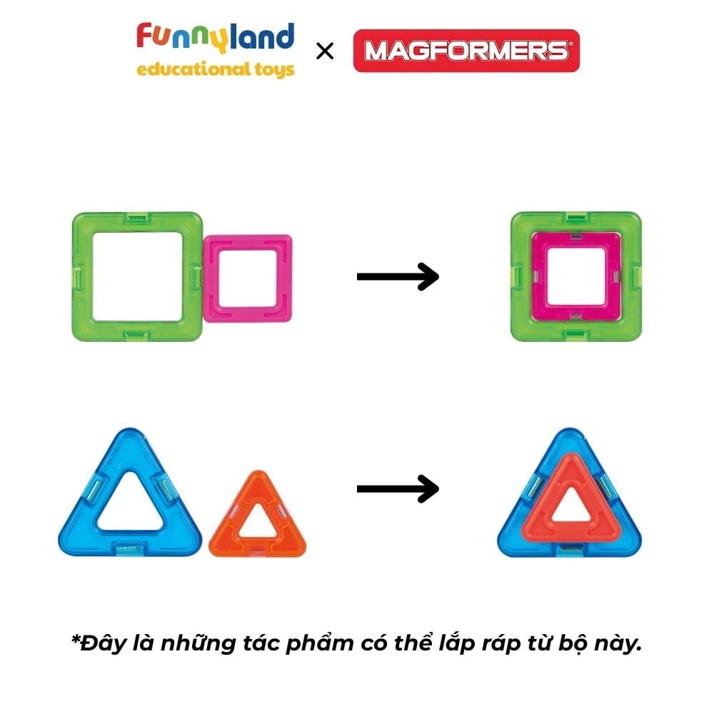 Đồ chơi xếp hình nam châm Hàn Quốc Magformers Mini Plus Set 40 mảnh