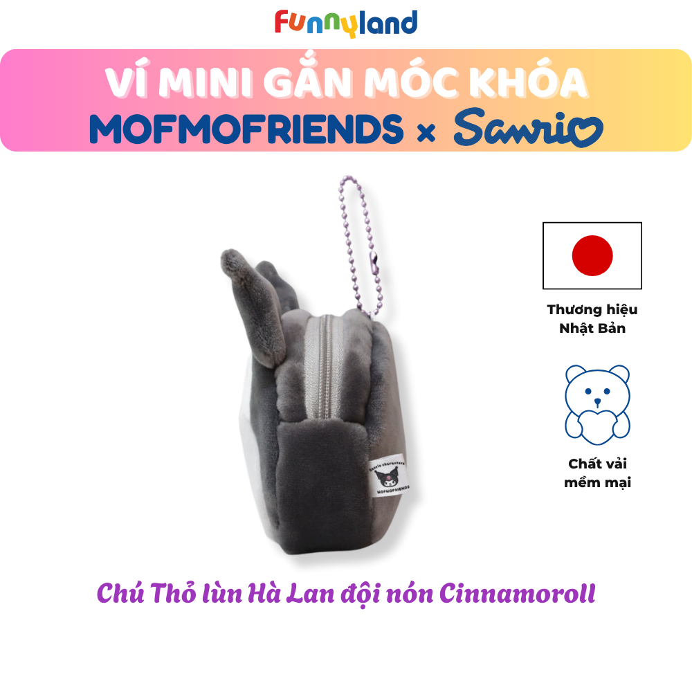 Chú Mèo British Shorthair đội nón Kuromi - Ví Mini Gắn Móc Khóa