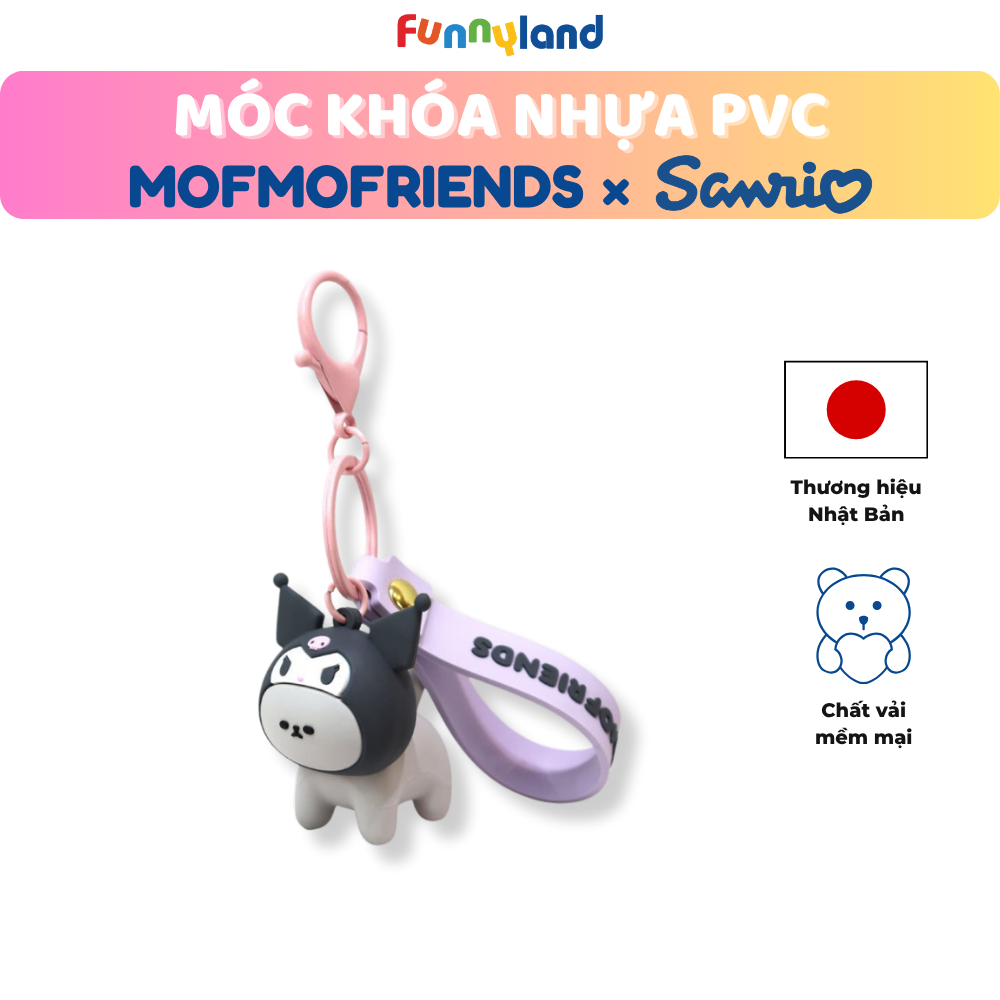 Chú Mèo British Shorthair đội nón Kuromi - Móc Khóa Nhựa PVC