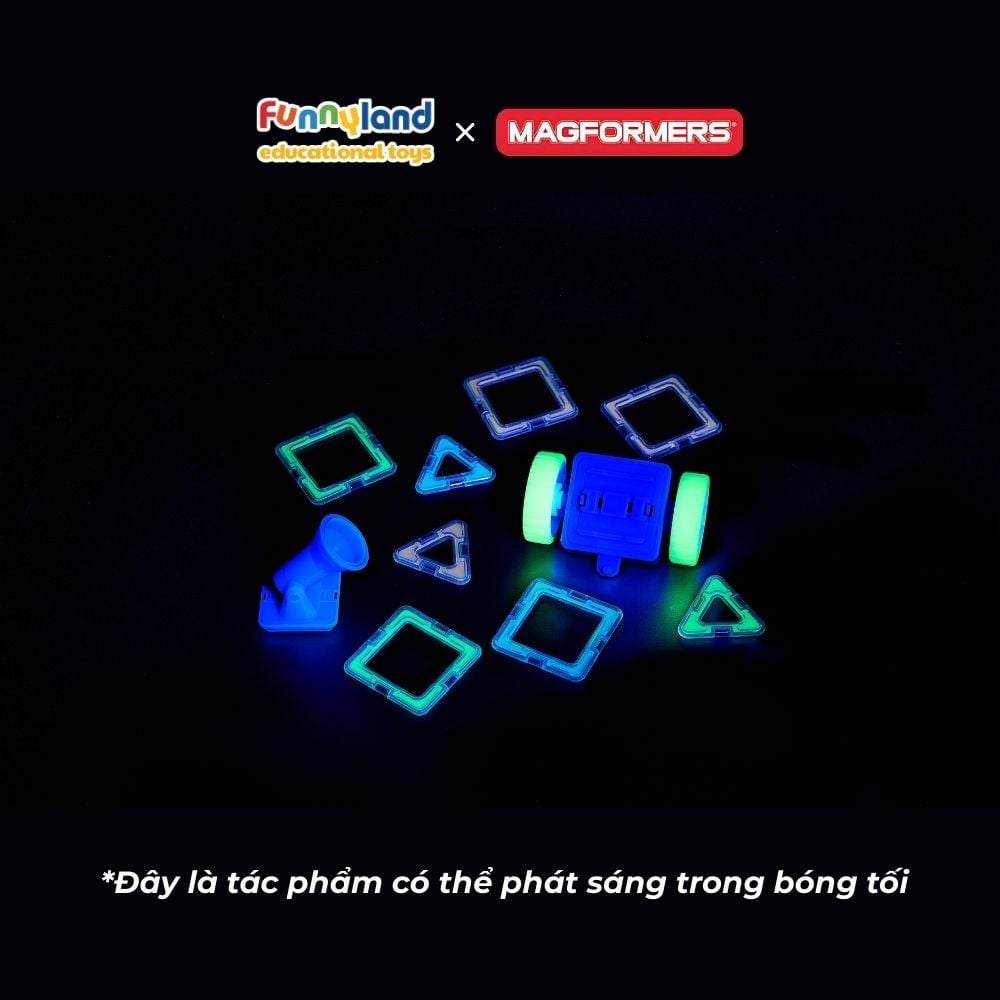 Đồ chơi xếp hình nam châm Hàn Quốc Magformers Bánh xe phát sáng 22 mảnh