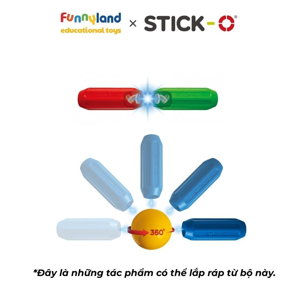 Đồ chơi xếp hình nam châm Hàn Quốc Stick-O MY FIRST WHEEL SET