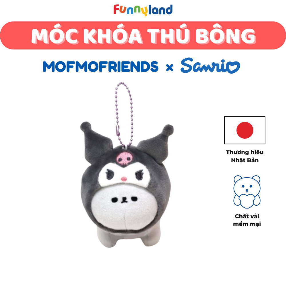 Móc Khóa Thú Bông - Thú Bông Mèo Lông Ngắn British Shorthair đội mũ Kuromi