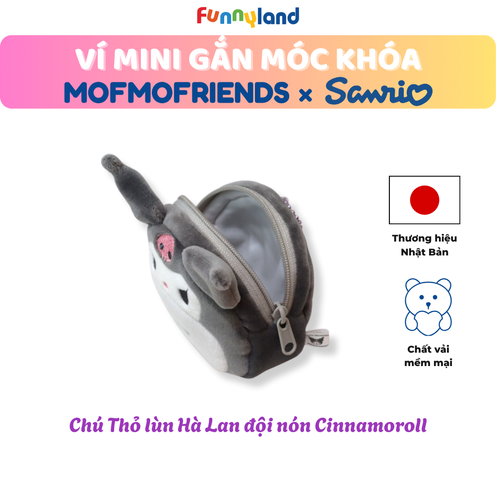 Chú Mèo British Shorthair đội nón Kuromi - Ví Mini Gắn Móc Khóa