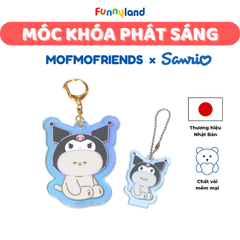 Móc Khóa Phát Sáng - Thú Bông Mèo Lông Ngắn British Shorthair đội mũ Kuromi